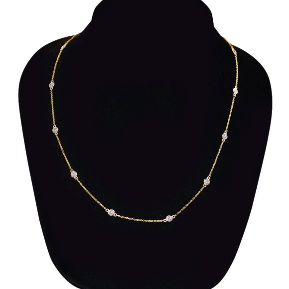 0.45 Ct. tw. Round Diamonds By The Yard Necklace 14K Gold - Picture 10 of 10